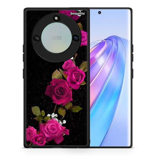 Θήκη Honor X40 Red Roses Flower από τη Smartfits με σχέδιο στο πίσω μέρος και μαύρο περίβλημα | Honor X40 Red Roses Flower case with colorful back and black bezels