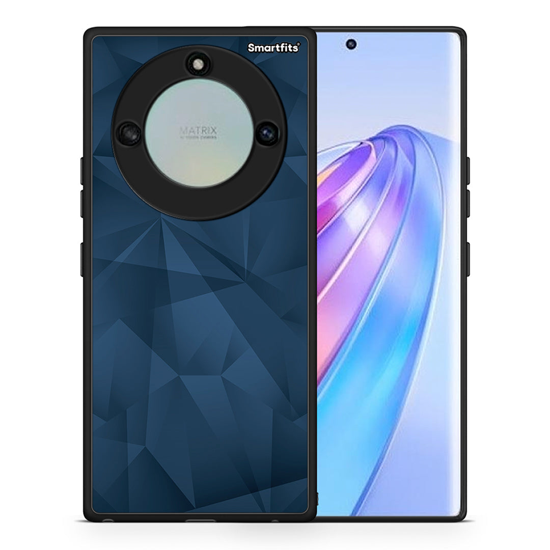 Θήκη Honor X40 Blue Abstract Geometric από τη Smartfits με σχέδιο στο πίσω μέρος και μαύρο περίβλημα | Honor X40 Blue Abstract Geometric case with colorful back and black bezels
