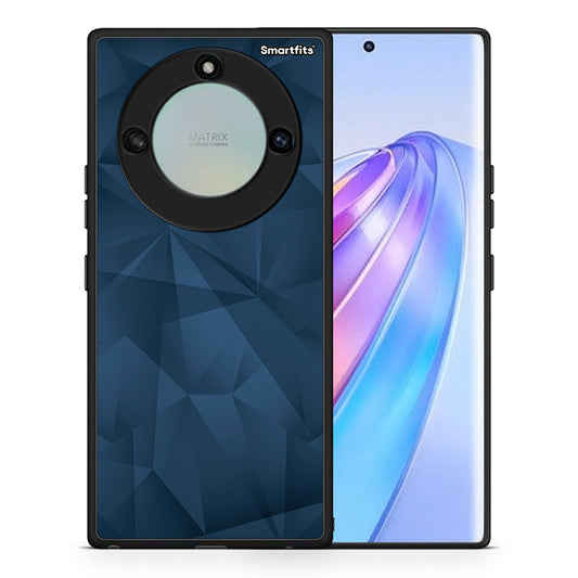Θήκη Honor X40 Blue Abstract Geometric από τη Smartfits με σχέδιο στο πίσω μέρος και μαύρο περίβλημα | Honor X40 Blue Abstract Geometric case with colorful back and black bezels