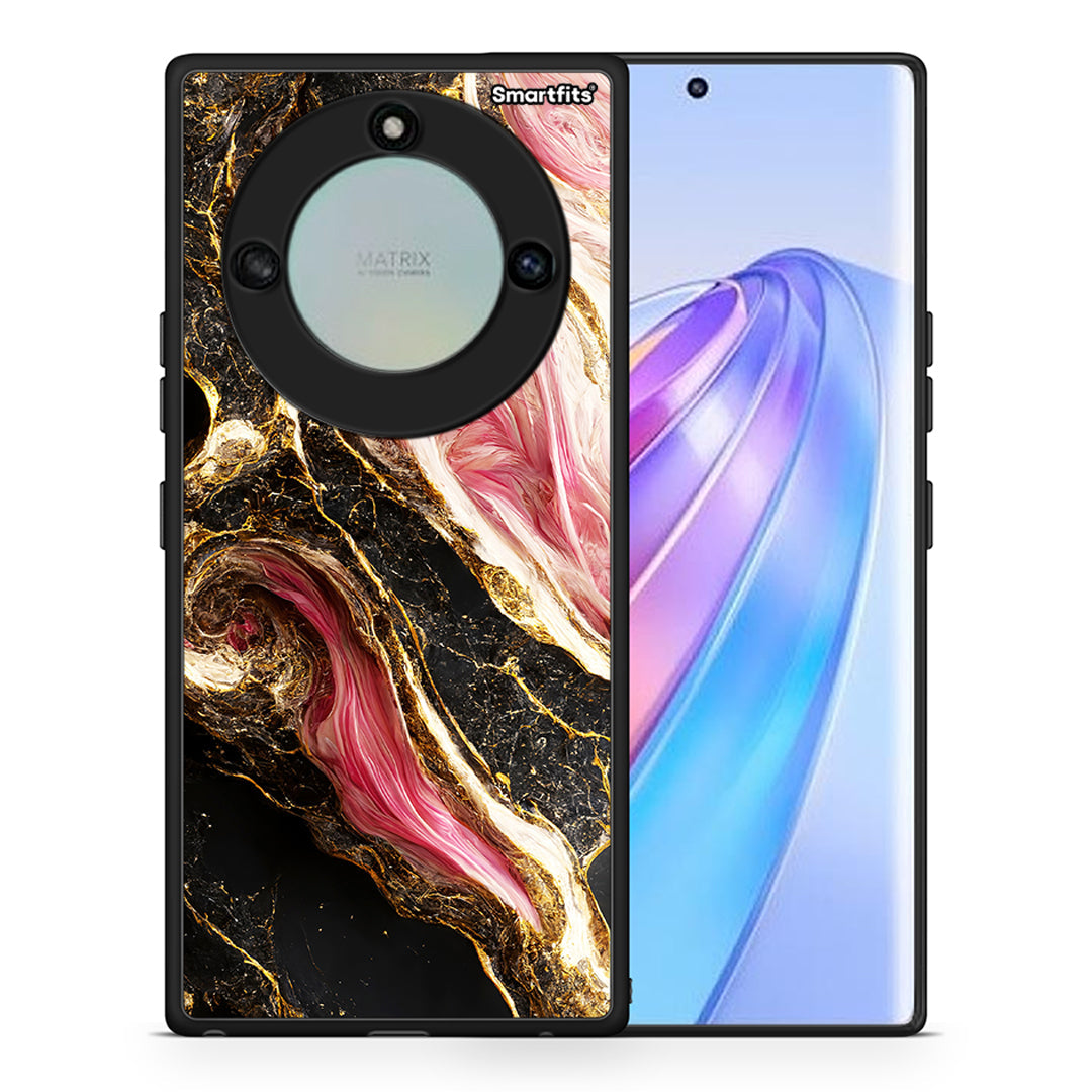 Θήκη Honor X40 Glamorous Pink Marble από τη Smartfits με σχέδιο στο πίσω μέρος και μαύρο περίβλημα | Honor X40 Glamorous Pink Marble case with colorful back and black bezels