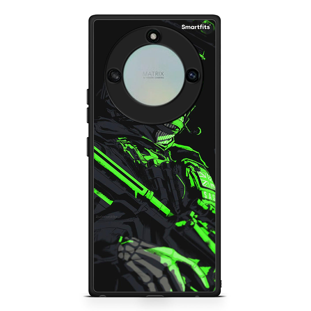 Honor X40 Green Soldier Θήκη Αγίου Βαλεντίνου από τη Smartfits με σχέδιο στο πίσω μέρος και μαύρο περίβλημα | Smartphone case with colorful back and black bezels by Smartfits