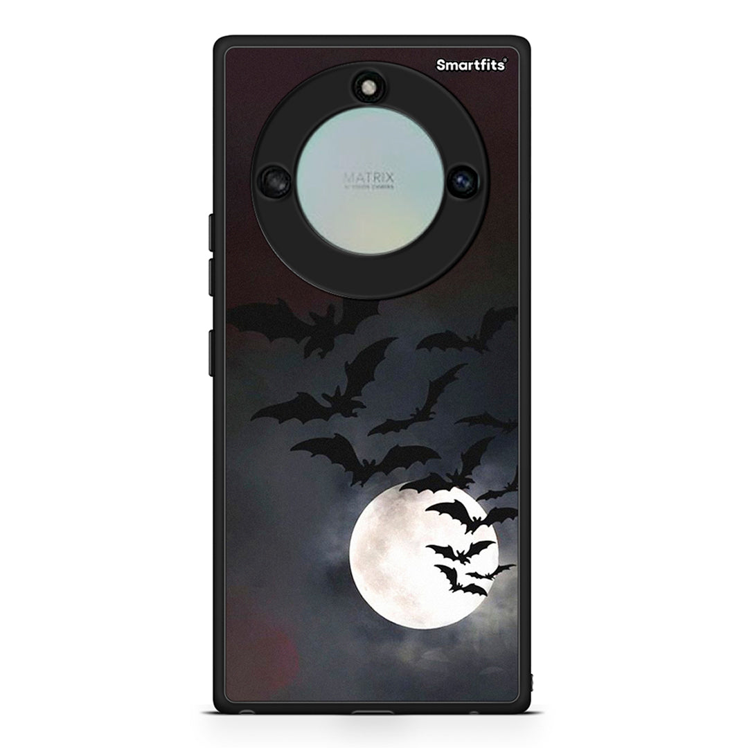 Honor X40 Halloween Bat Night Θήκη από τη Smartfits με σχέδιο στο πίσω μέρος και μαύρο περίβλημα | Smartphone case with colorful back and black bezels by Smartfits