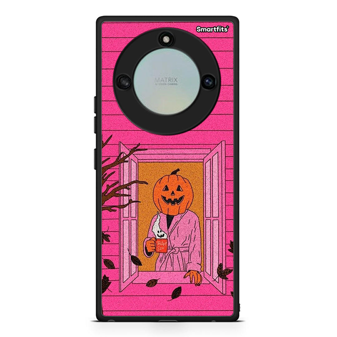 Honor X40 Halloween Pumpkin Lady Θήκη από τη Smartfits με σχέδιο στο πίσω μέρος και μαύρο περίβλημα | Smartphone case with colorful back and black bezels by Smartfits