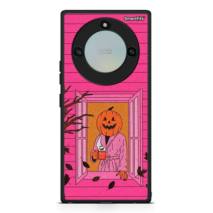 Honor X40 Halloween Pumpkin Lady Θήκη από τη Smartfits με σχέδιο στο πίσω μέρος και μαύρο περίβλημα | Smartphone case with colorful back and black bezels by Smartfits