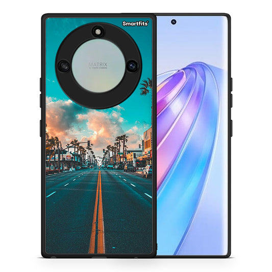 Θήκη Honor X40 City Landscape από τη Smartfits με σχέδιο στο πίσω μέρος και μαύρο περίβλημα | Honor X40 City Landscape case with colorful back and black bezels