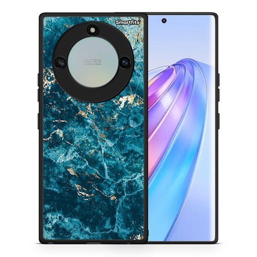 Θήκη Honor X40 Marble Blue από τη Smartfits με σχέδιο στο πίσω μέρος και μαύρο περίβλημα | Honor X40 Marble Blue case with colorful back and black bezels