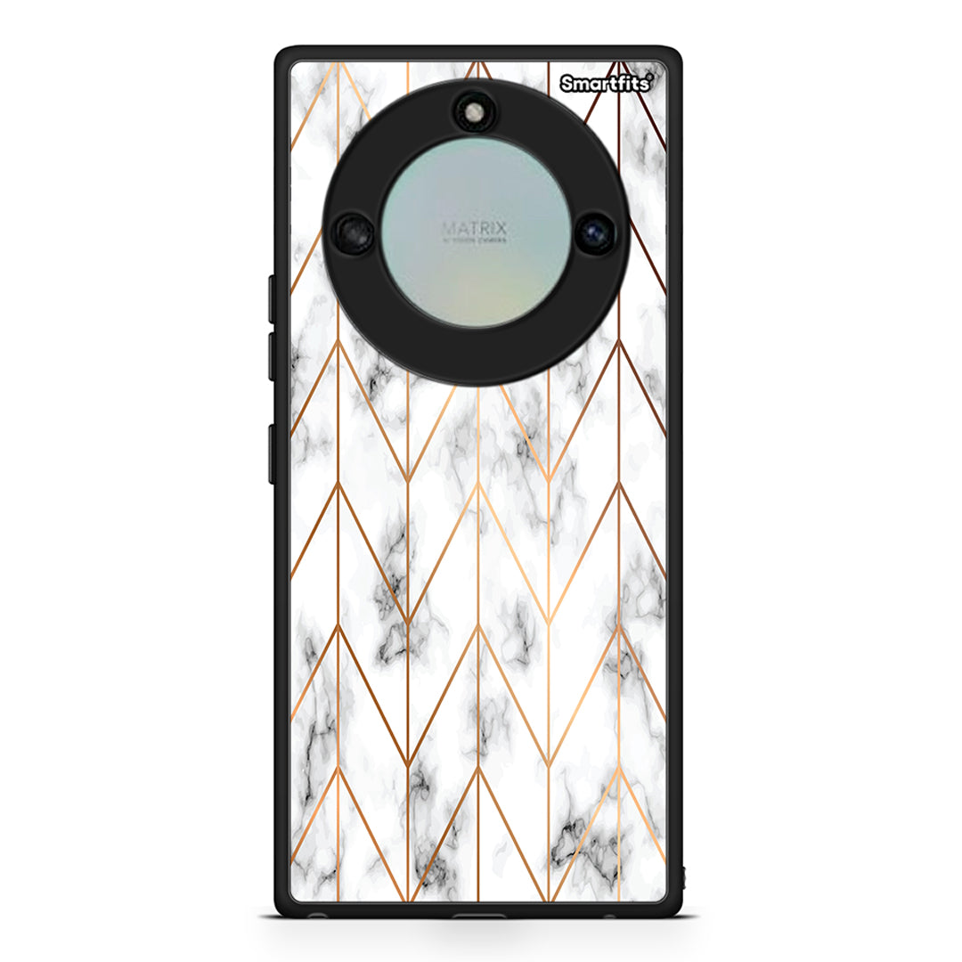 44 - Honor X40 Gold Geometric Marble case, cover, bumper