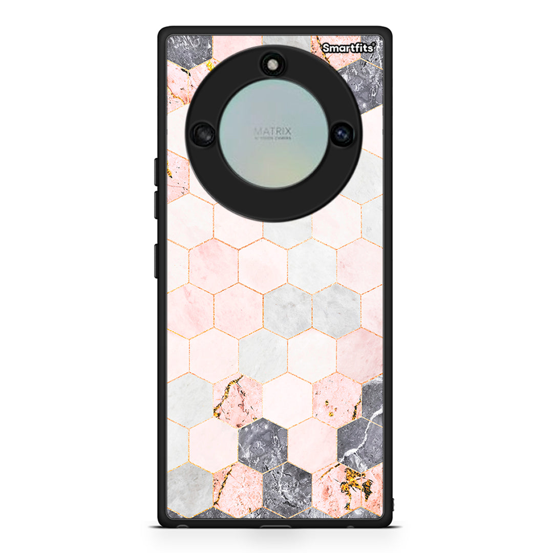 4 - Honor X40 Hexagon Pink Marble case, cover, bumper