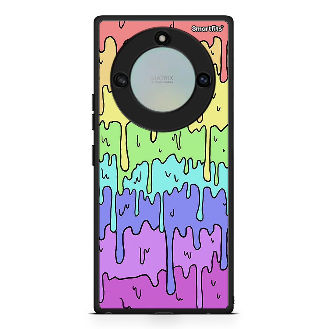 Honor X40 Melting Rainbow θήκη από τη Smartfits με σχέδιο στο πίσω μέρος και μαύρο περίβλημα | Smartphone case with colorful back and black bezels by Smartfits