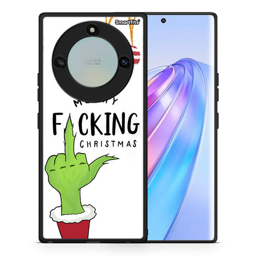 Θήκη Honor X40 Merry F Xmas από τη Smartfits με σχέδιο στο πίσω μέρος και μαύρο περίβλημα | Honor X40 Merry F Xmas case with colorful back and black bezels