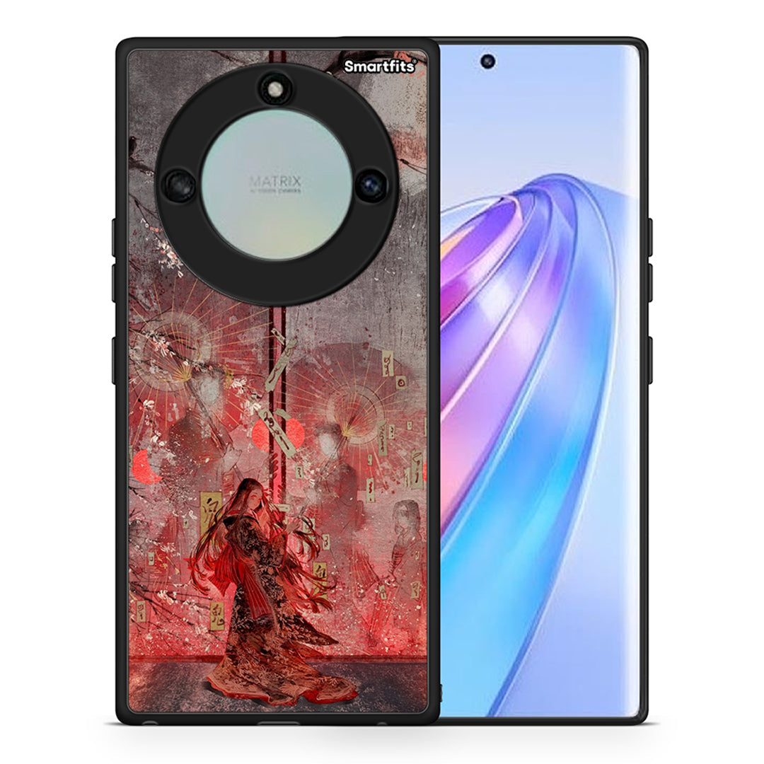 Θήκη Honor X40 Nezuko Kamado από τη Smartfits με σχέδιο στο πίσω μέρος και μαύρο περίβλημα | Honor X40 Nezuko Kamado case with colorful back and black bezels
