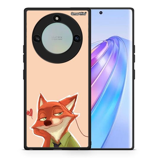 Θήκη Honor X40 Nick Wilde And Judy Hopps Love 1 από τη Smartfits με σχέδιο στο πίσω μέρος και μαύρο περίβλημα | Honor X40 Nick Wilde And Judy Hopps Love 1 case with colorful back and black bezels