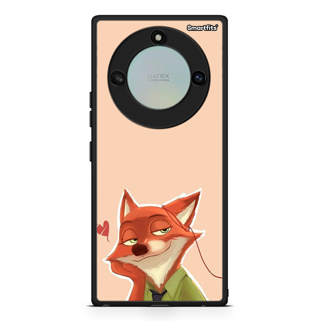 Honor X40 Nick Wilde And Judy Hopps Love 1 θήκη από τη Smartfits με σχέδιο στο πίσω μέρος και μαύρο περίβλημα | Smartphone case with colorful back and black bezels by Smartfits