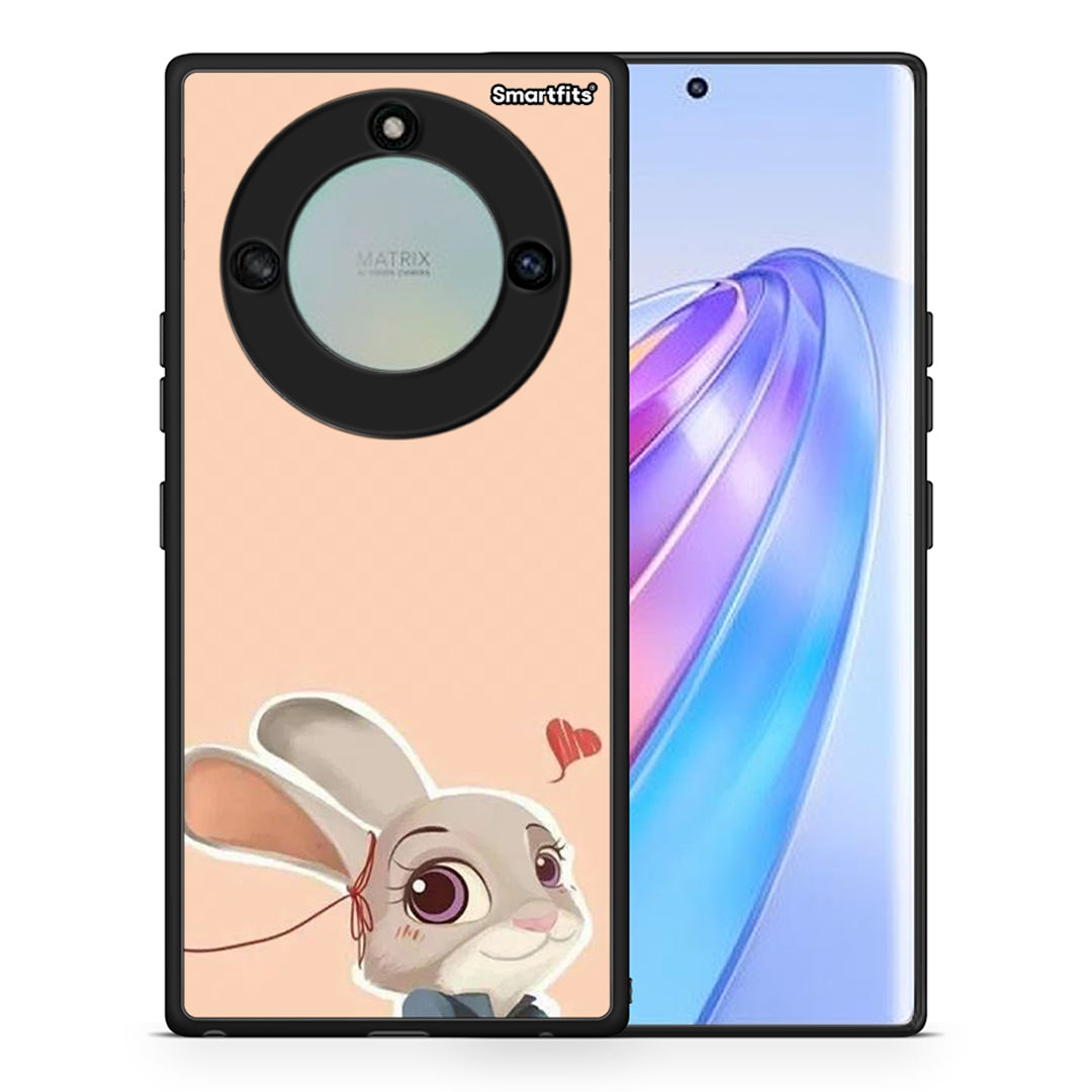 Θήκη Honor X40 Nick Wilde And Judy Hopps Love 2 από τη Smartfits με σχέδιο στο πίσω μέρος και μαύρο περίβλημα | Honor X40 Nick Wilde And Judy Hopps Love 2 case with colorful back and black bezels