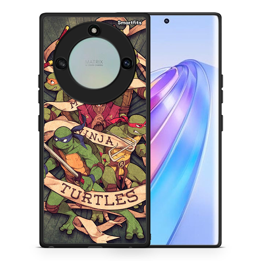Θήκη Honor X40 Ninja Turtles από τη Smartfits με σχέδιο στο πίσω μέρος και μαύρο περίβλημα | Honor X40 Ninja Turtles case with colorful back and black bezels