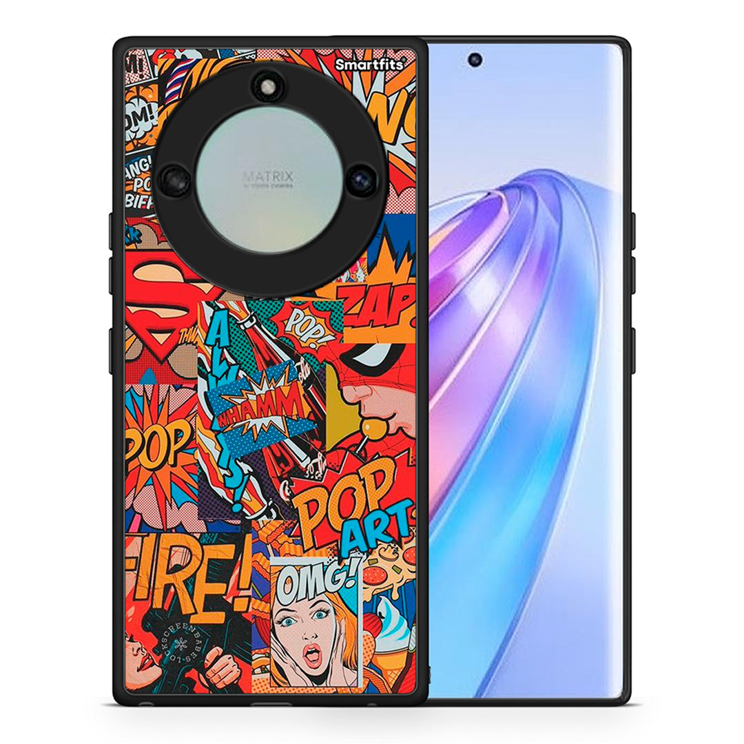 Θήκη Honor X40 PopArt OMG από τη Smartfits με σχέδιο στο πίσω μέρος και μαύρο περίβλημα | Honor X40 PopArt OMG case with colorful back and black bezels