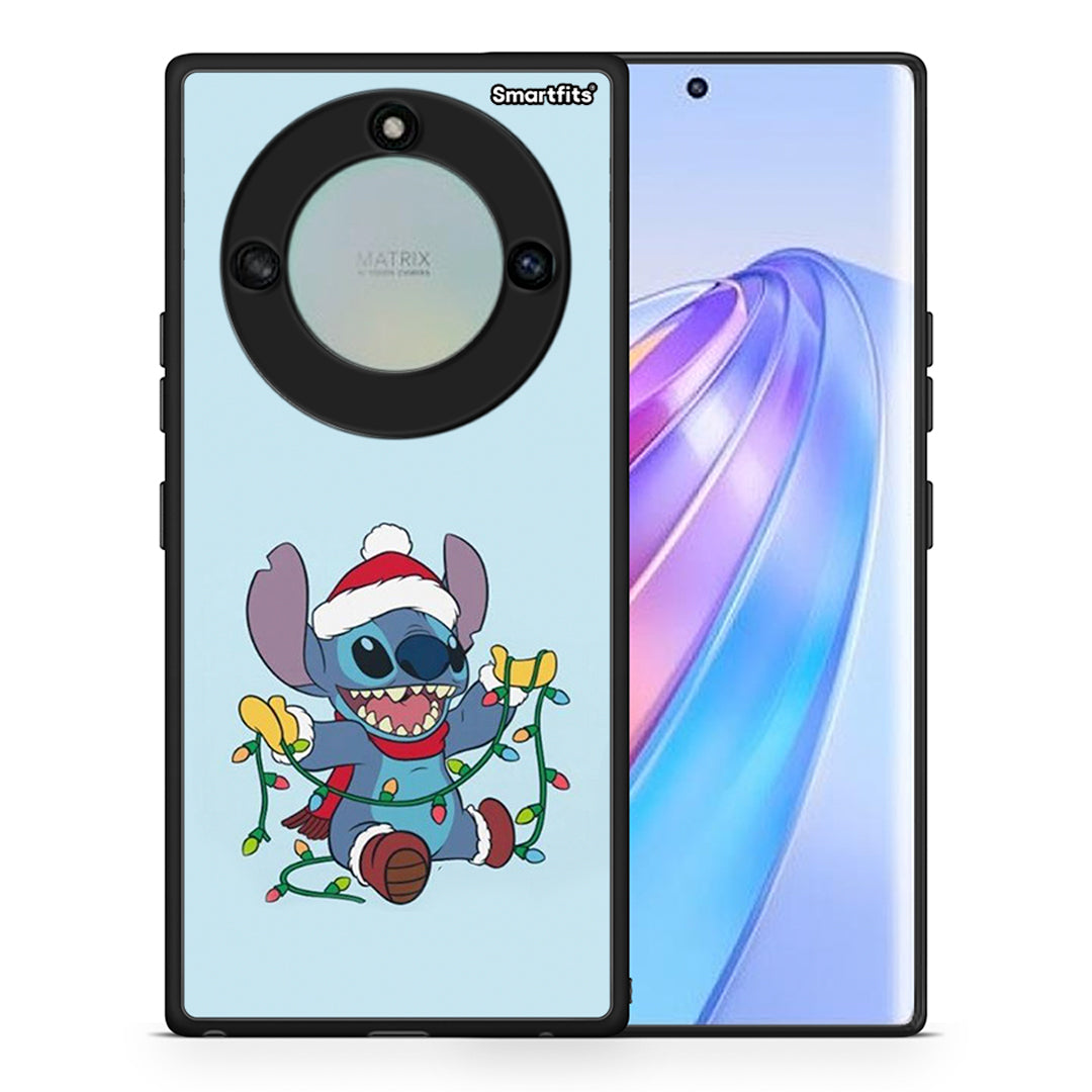 Θήκη Honor X40 Santa Stich από τη Smartfits με σχέδιο στο πίσω μέρος και μαύρο περίβλημα | Honor X40 Santa Stich case with colorful back and black bezels