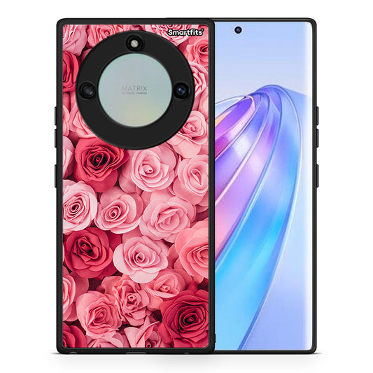 Θήκη Honor X40 RoseGarden Valentine από τη Smartfits με σχέδιο στο πίσω μέρος και μαύρο περίβλημα | Honor X40 RoseGarden Valentine case with colorful back and black bezels