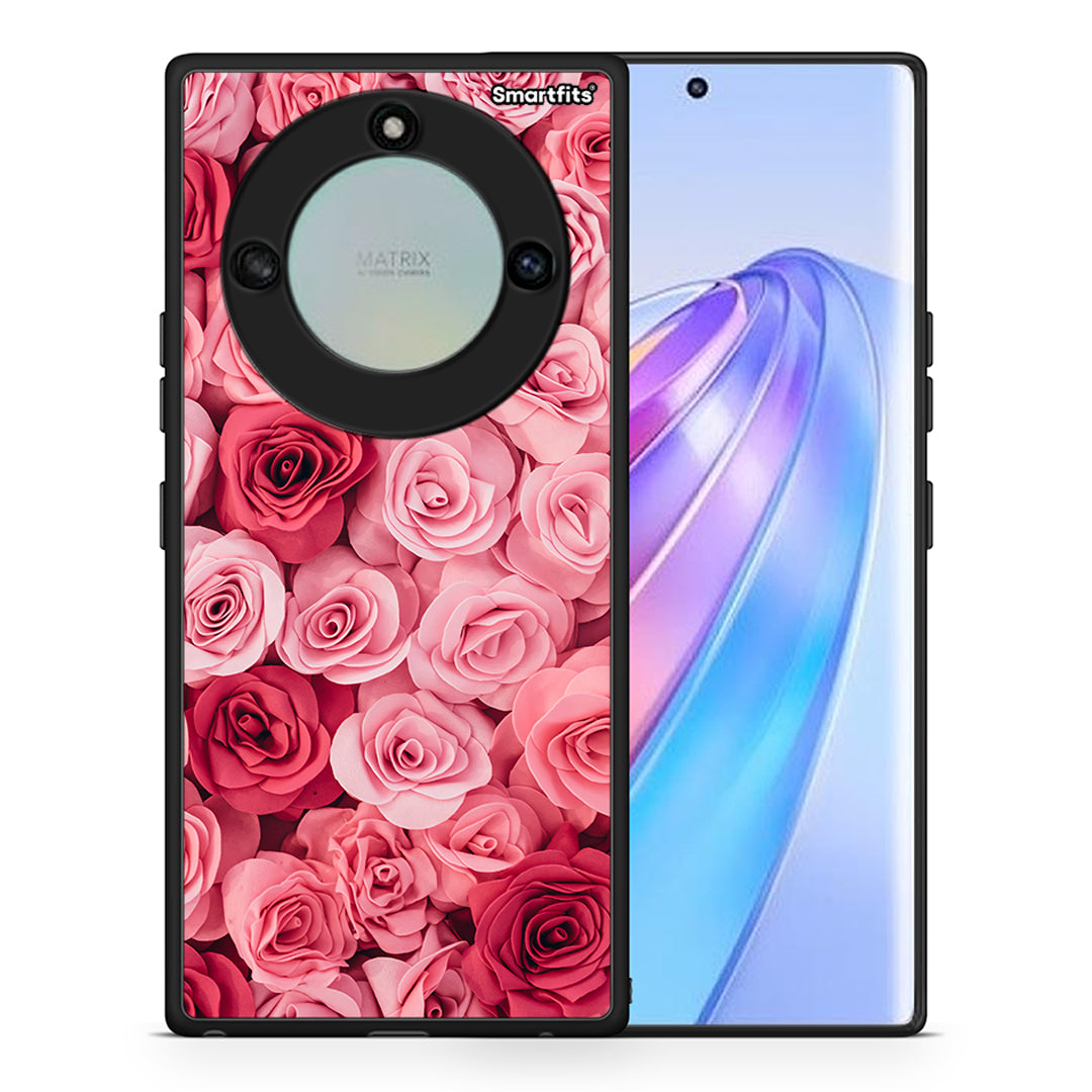 Θήκη Honor X40 RoseGarden Valentine από τη Smartfits με σχέδιο στο πίσω μέρος και μαύρο περίβλημα | Honor X40 RoseGarden Valentine case with colorful back and black bezels