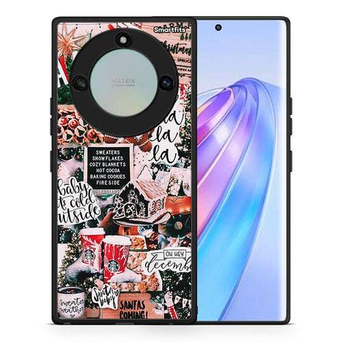 Θήκη Honor X40 Xmas Habbits από τη Smartfits με σχέδιο στο πίσω μέρος και μαύρο περίβλημα | Honor X40 Xmas Habbits case with colorful back and black bezels