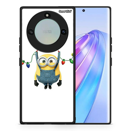 Θήκη Honor X40 Xmas Minion Lights από τη Smartfits με σχέδιο στο πίσω μέρος και μαύρο περίβλημα | Honor X40 Xmas Minion Lights case with colorful back and black bezels