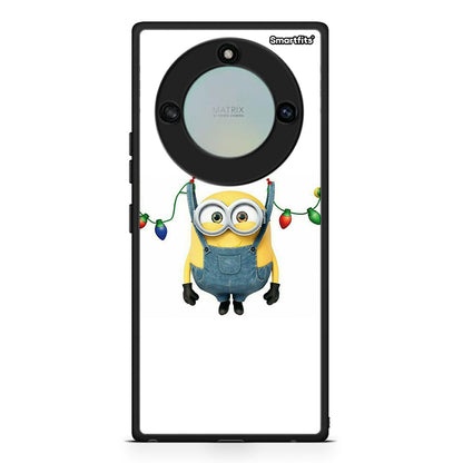 Honor X40 Xmas Minion Lights θήκη από τη Smartfits με σχέδιο στο πίσω μέρος και μαύρο περίβλημα | Smartphone case with colorful back and black bezels by Smartfits