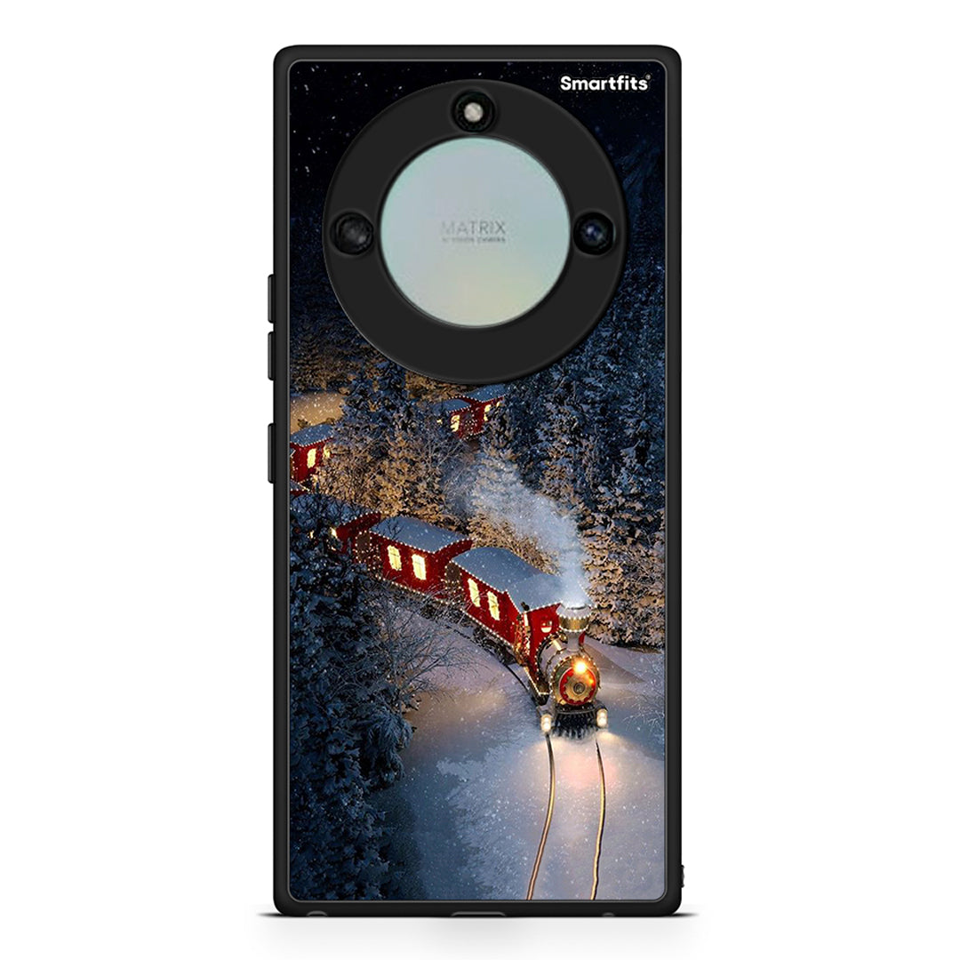 Honor X40 Xmas Train θήκη από τη Smartfits με σχέδιο στο πίσω μέρος και μαύρο περίβλημα | Smartphone case with colorful back and black bezels by Smartfits