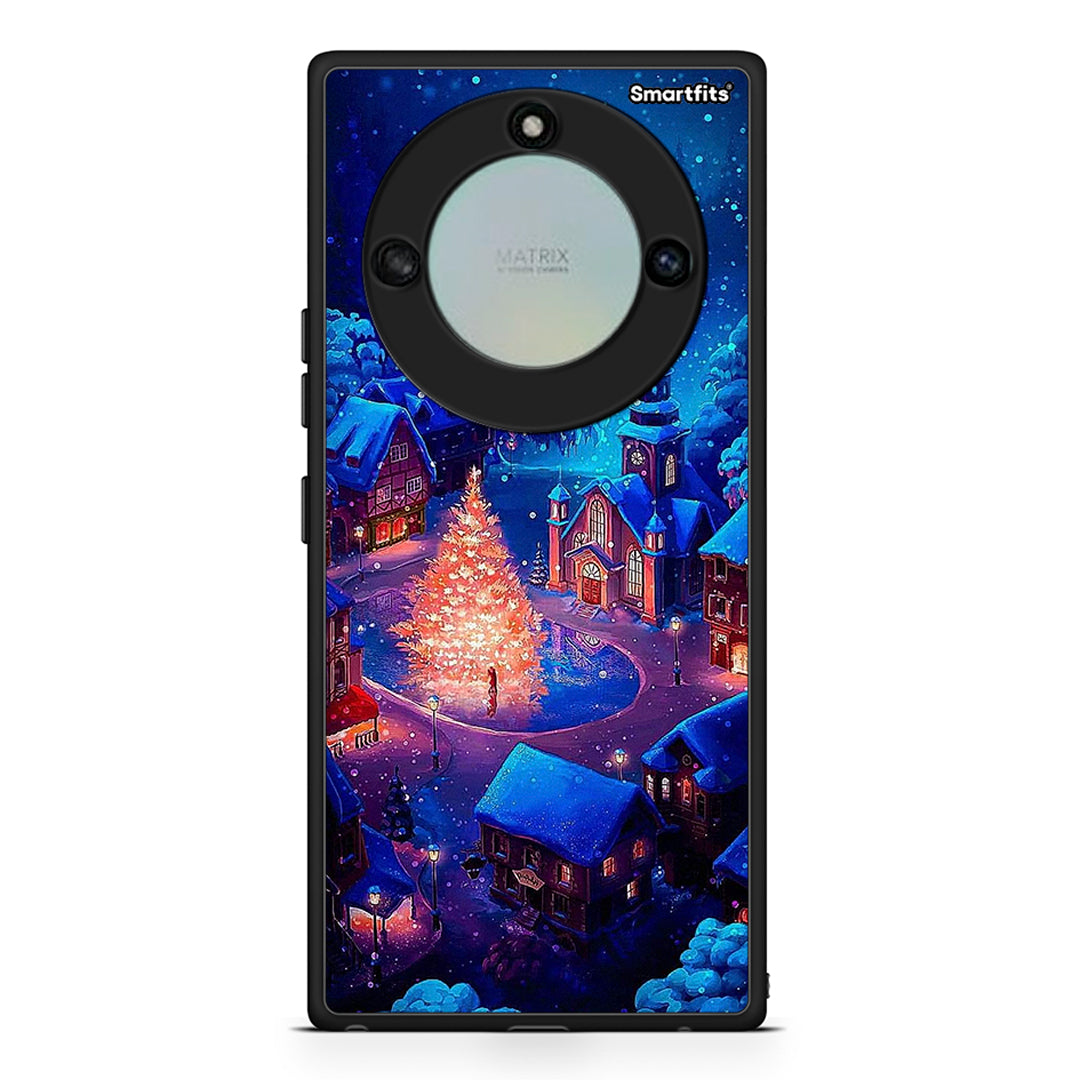 Honor X40 Xmas Village θήκη από τη Smartfits με σχέδιο στο πίσω μέρος και μαύρο περίβλημα | Smartphone case with colorful back and black bezels by Smartfits