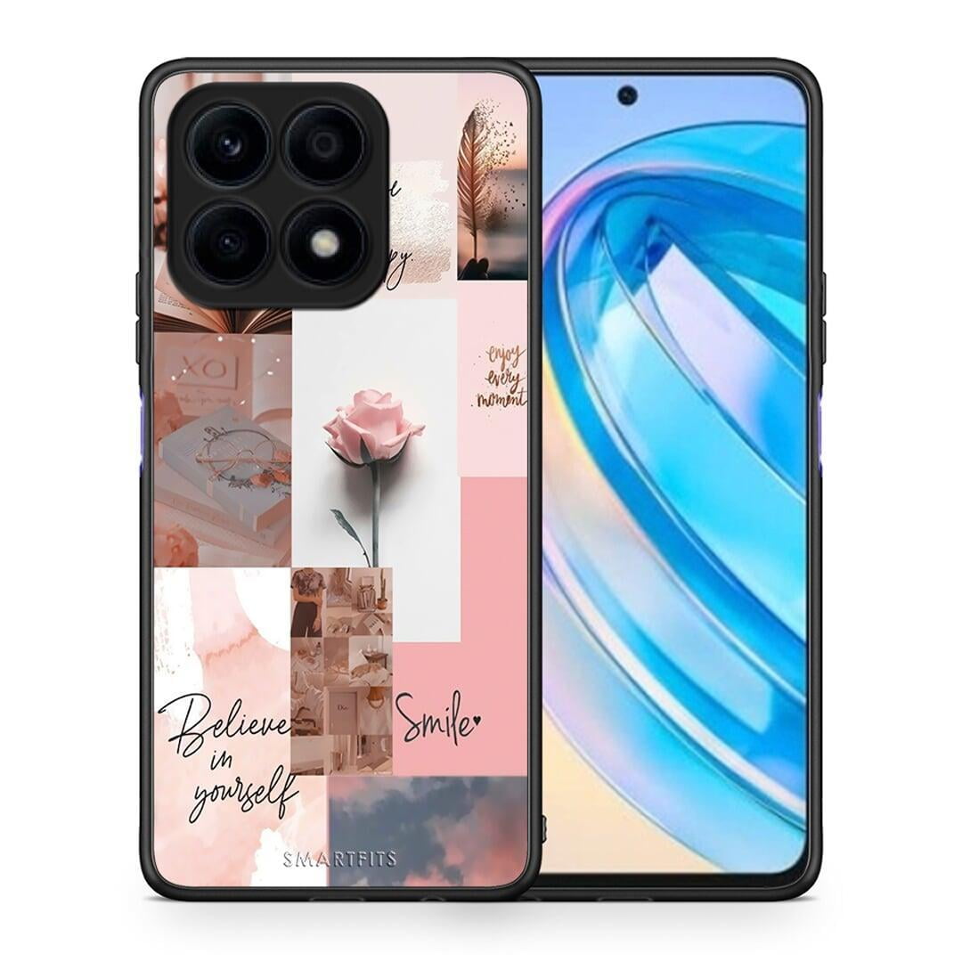 Θήκη Honor X8a Aesthetic Collage από τη Smartfits με σχέδιο στο πίσω μέρος και μαύρο περίβλημα | Honor X8a Aesthetic Collage Case with Colorful Back and Black Bezels