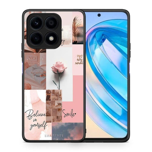 Θήκη Honor X8a Aesthetic Collage από τη Smartfits με σχέδιο στο πίσω μέρος και μαύρο περίβλημα | Honor X8a Aesthetic Collage Case with Colorful Back and Black Bezels