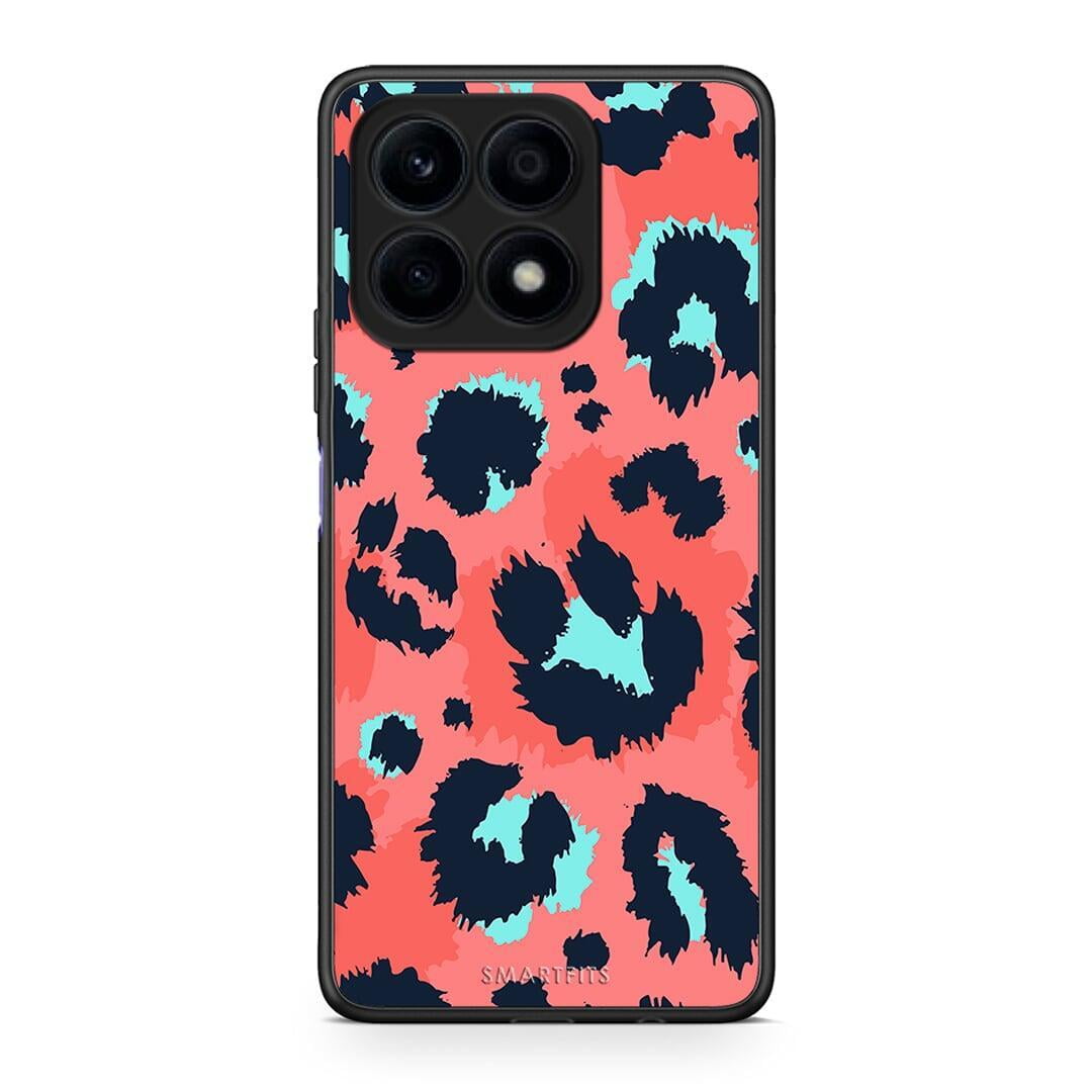 Θήκη Honor X8a Animal Pink Leopard από τη Smartfits με σχέδιο στο πίσω μέρος και μαύρο περίβλημα | Honor X8a Animal Pink Leopard Case with Colorful Back and Black Bezels