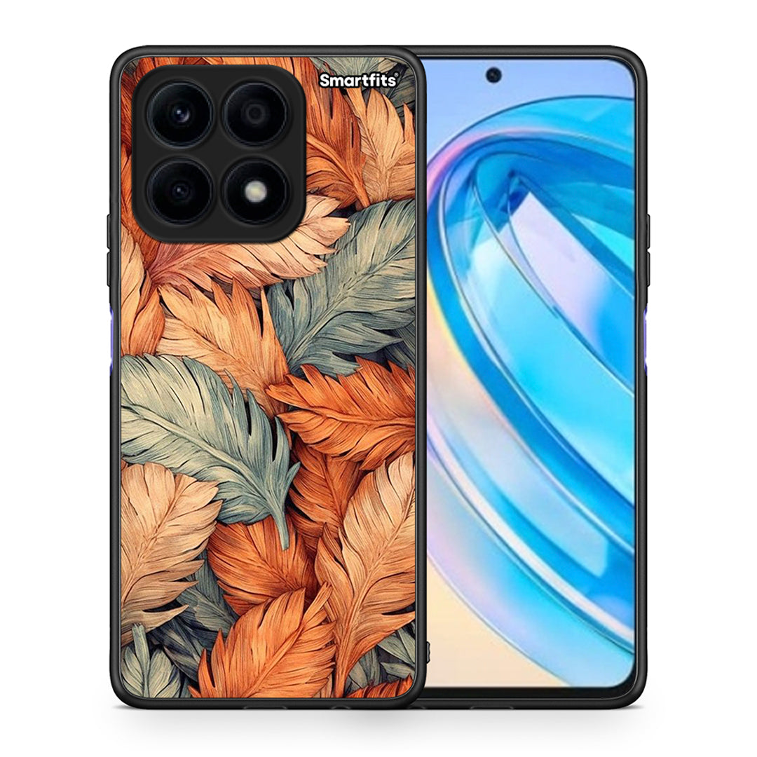 Θήκη Honor X8a Autumn Leaves από τη Smartfits με σχέδιο στο πίσω μέρος και μαύρο περίβλημα | Honor X8a Autumn Leaves Case with Colorful Back and Black Bezels