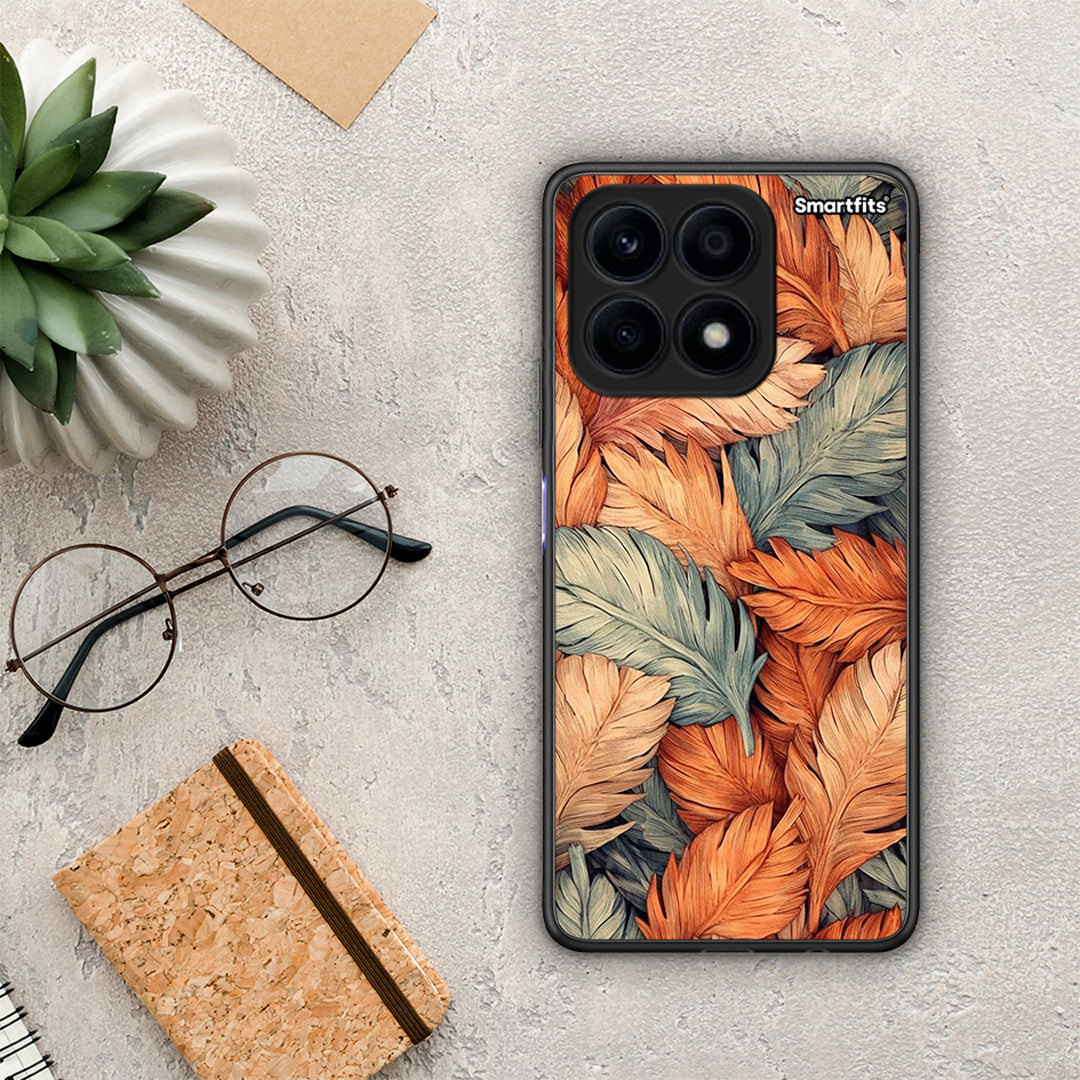 Θήκη Honor X8a Autumn Leaves από τη Smartfits με σχέδιο στο πίσω μέρος και μαύρο περίβλημα | Honor X8a Autumn Leaves Case with Colorful Back and Black Bezels