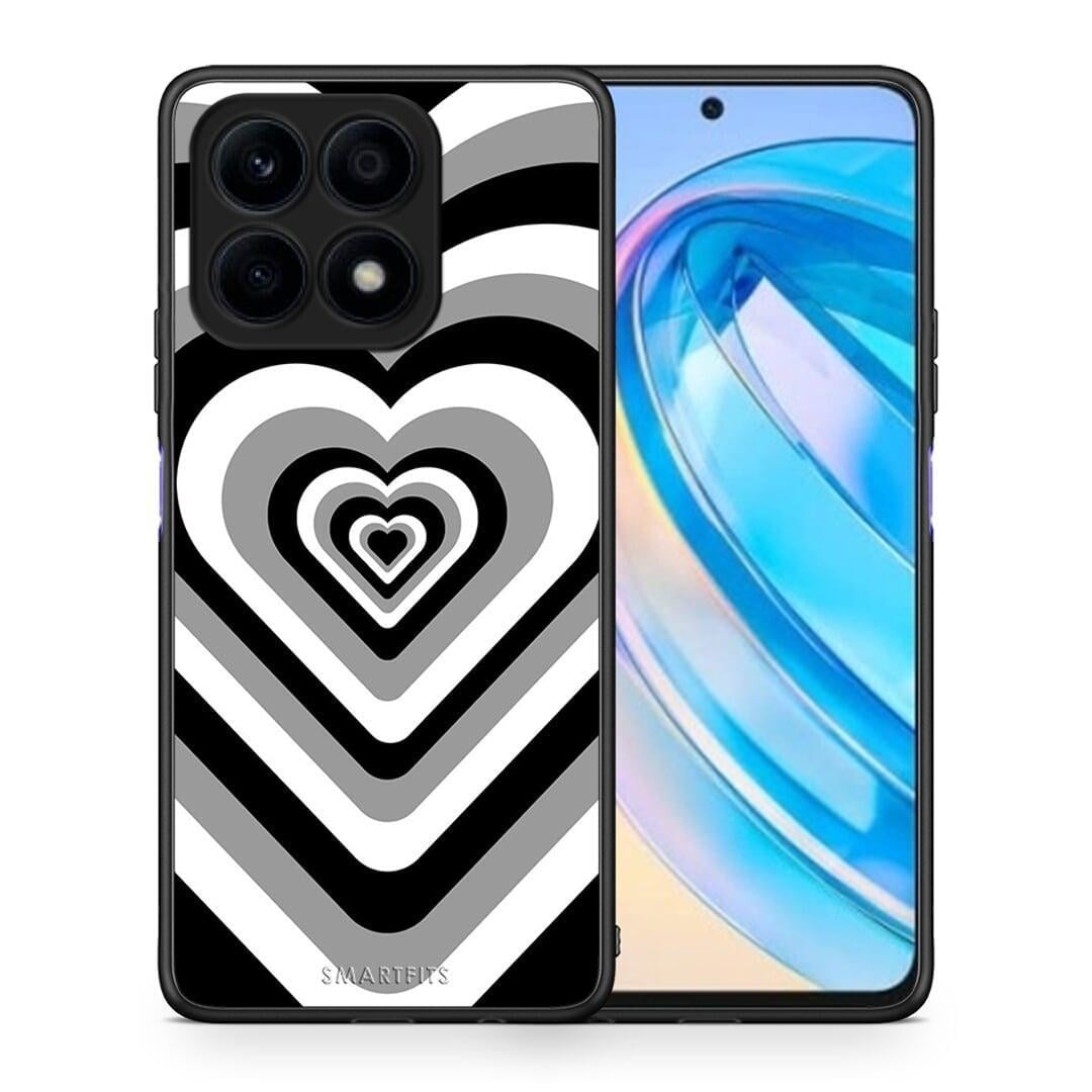 Θήκη Honor X8a Black Hearts από τη Smartfits με σχέδιο στο πίσω μέρος και μαύρο περίβλημα | Honor X8a Black Hearts Case with Colorful Back and Black Bezels