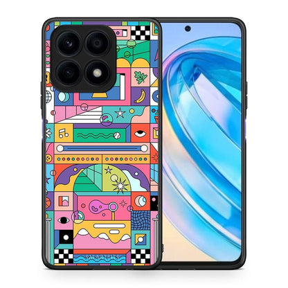 Θήκη Honor X8a Bubbles Soap από τη Smartfits με σχέδιο στο πίσω μέρος και μαύρο περίβλημα | Honor X8a Bubbles Soap Case with Colorful Back and Black Bezels
