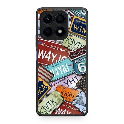 Θήκη Honor X8a Car Plates από τη Smartfits με σχέδιο στο πίσω μέρος και μαύρο περίβλημα | Honor X8a Car Plates Case with Colorful Back and Black Bezels