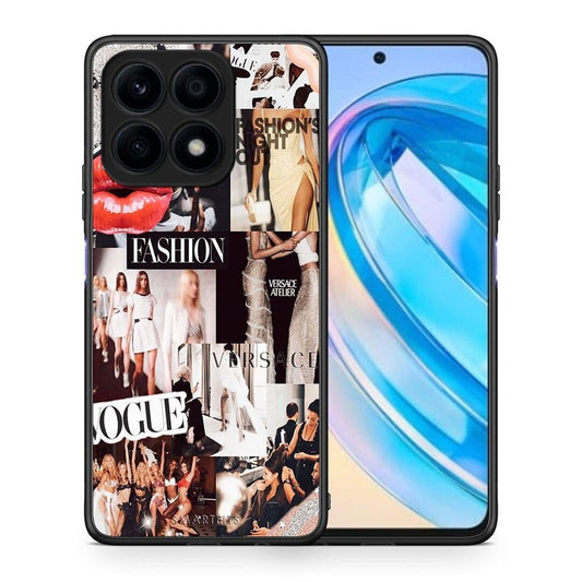 Θήκη Honor X8a Collage Fashion από τη Smartfits με σχέδιο στο πίσω μέρος και μαύρο περίβλημα | Honor X8a Collage Fashion Case with Colorful Back and Black Bezels