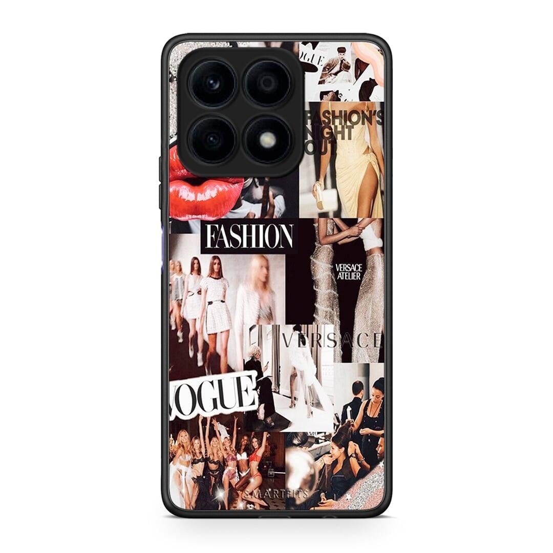 Θήκη Honor X8a Collage Fashion από τη Smartfits με σχέδιο στο πίσω μέρος και μαύρο περίβλημα | Honor X8a Collage Fashion Case with Colorful Back and Black Bezels