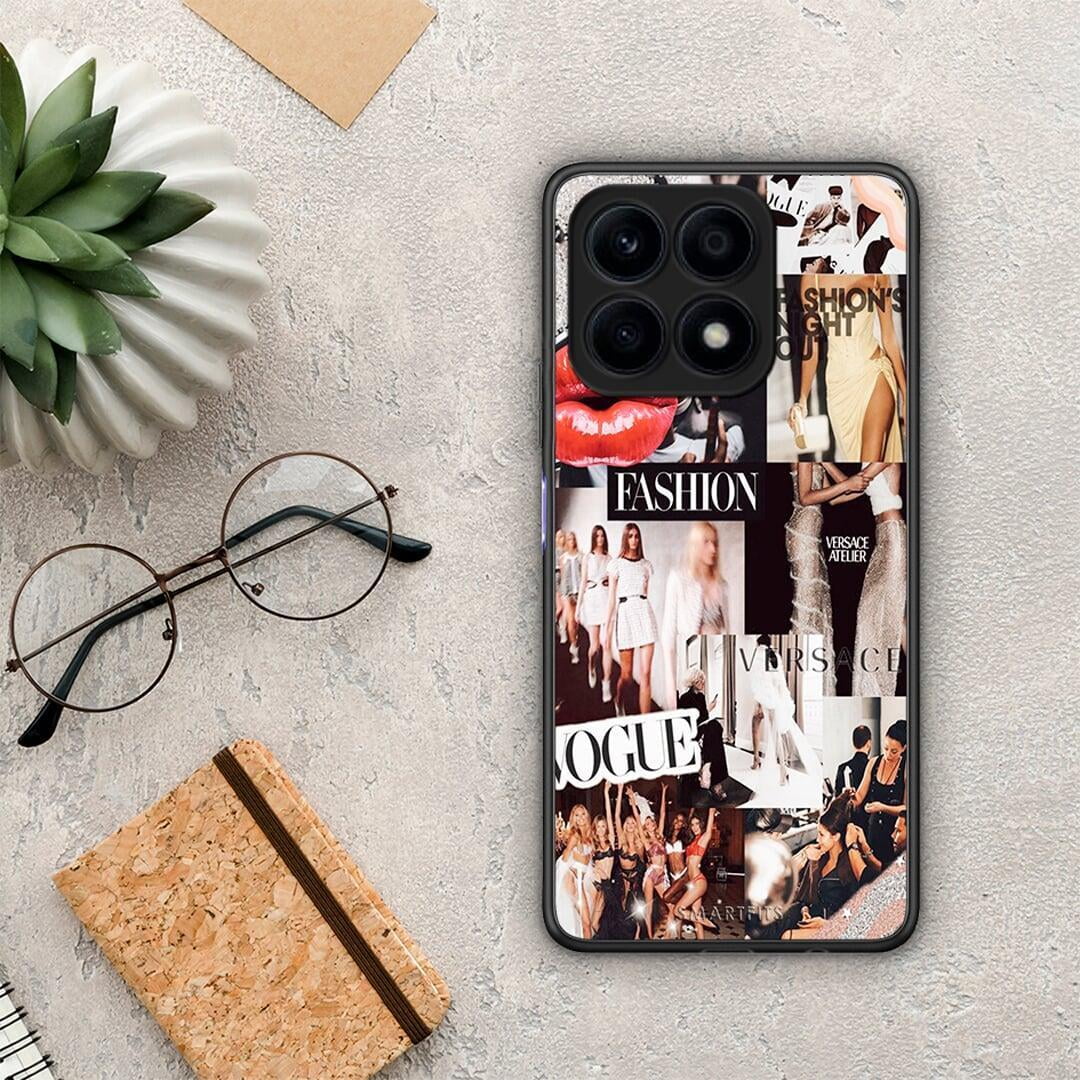 Θήκη Honor X8a Collage Fashion από τη Smartfits με σχέδιο στο πίσω μέρος και μαύρο περίβλημα | Honor X8a Collage Fashion Case with Colorful Back and Black Bezels