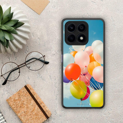 Θήκη Honor X8a Colorful Balloons από τη Smartfits με σχέδιο στο πίσω μέρος και μαύρο περίβλημα | Honor X8a Colorful Balloons Case with Colorful Back and Black Bezels