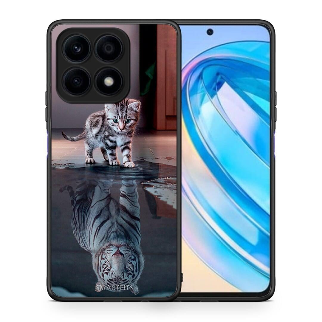 Θήκη Honor X8a Cute Tiger από τη Smartfits με σχέδιο στο πίσω μέρος και μαύρο περίβλημα | Honor X8a Cute Tiger Case with Colorful Back and Black Bezels