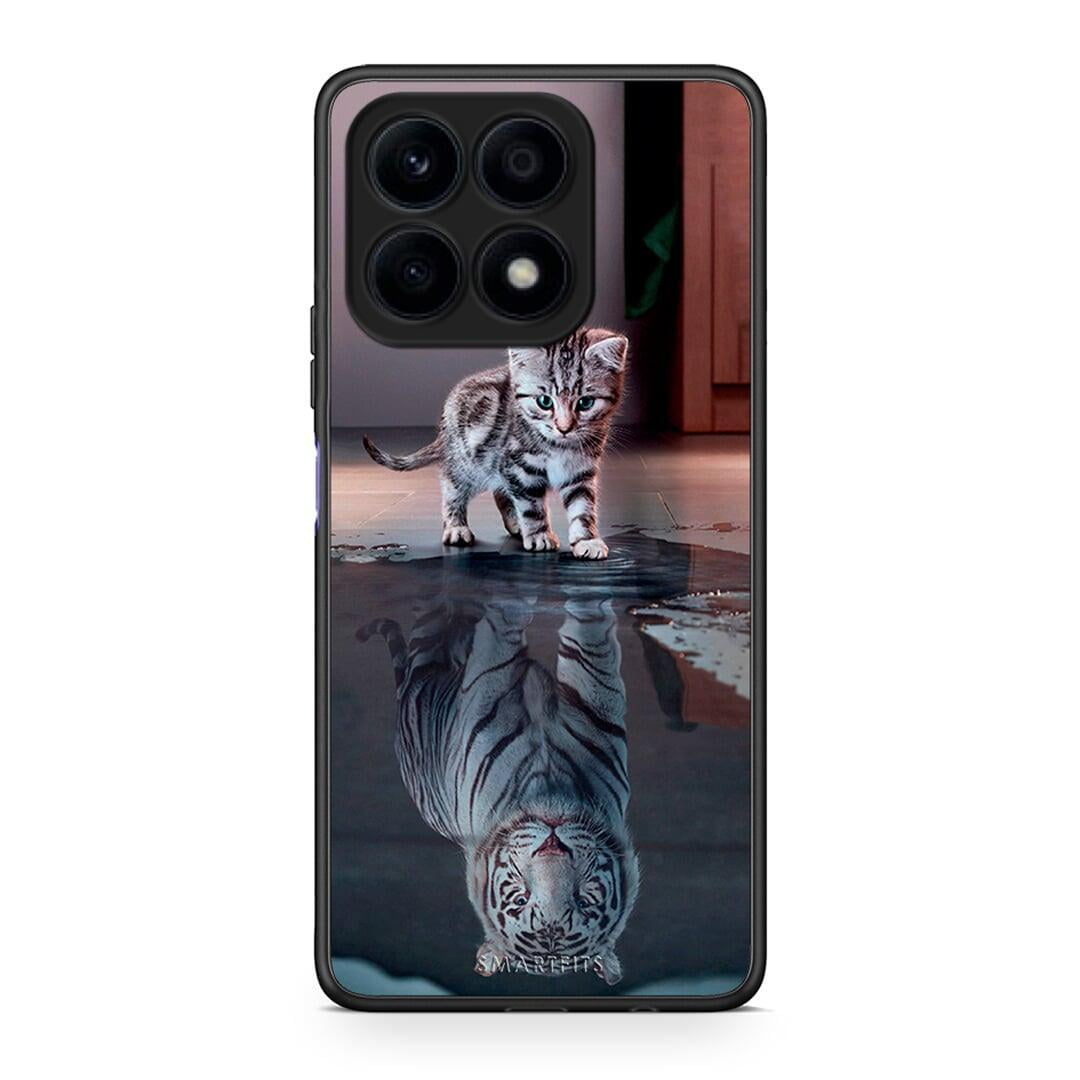 Θήκη Honor X8a Cute Tiger από τη Smartfits με σχέδιο στο πίσω μέρος και μαύρο περίβλημα | Honor X8a Cute Tiger Case with Colorful Back and Black Bezels