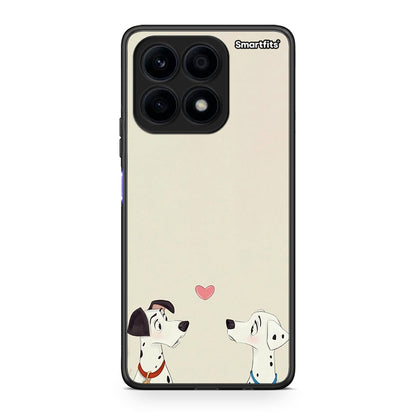 Θήκη Honor X8a Dalmatians Love από τη Smartfits με σχέδιο στο πίσω μέρος και μαύρο περίβλημα | Honor X8a Dalmatians Love Case with Colorful Back and Black Bezels