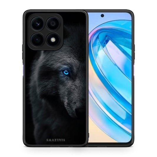 Θήκη Honor X8a Dark Wolf από τη Smartfits με σχέδιο στο πίσω μέρος και μαύρο περίβλημα | Honor X8a Dark Wolf Case with Colorful Back and Black Bezels