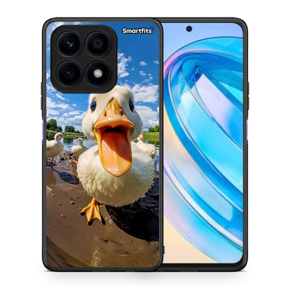 Θήκη Honor X8a Duck Face από τη Smartfits με σχέδιο στο πίσω μέρος και μαύρο περίβλημα | Honor X8a Duck Face Case with Colorful Back and Black Bezels