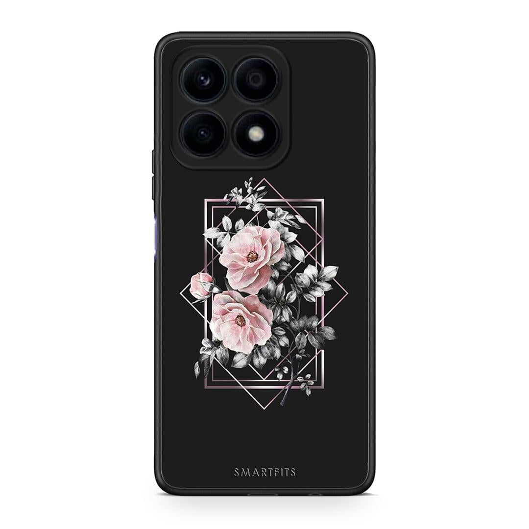 Θήκη Honor X8a Flower Frame από τη Smartfits με σχέδιο στο πίσω μέρος και μαύρο περίβλημα | Honor X8a Flower Frame Case with Colorful Back and Black Bezels