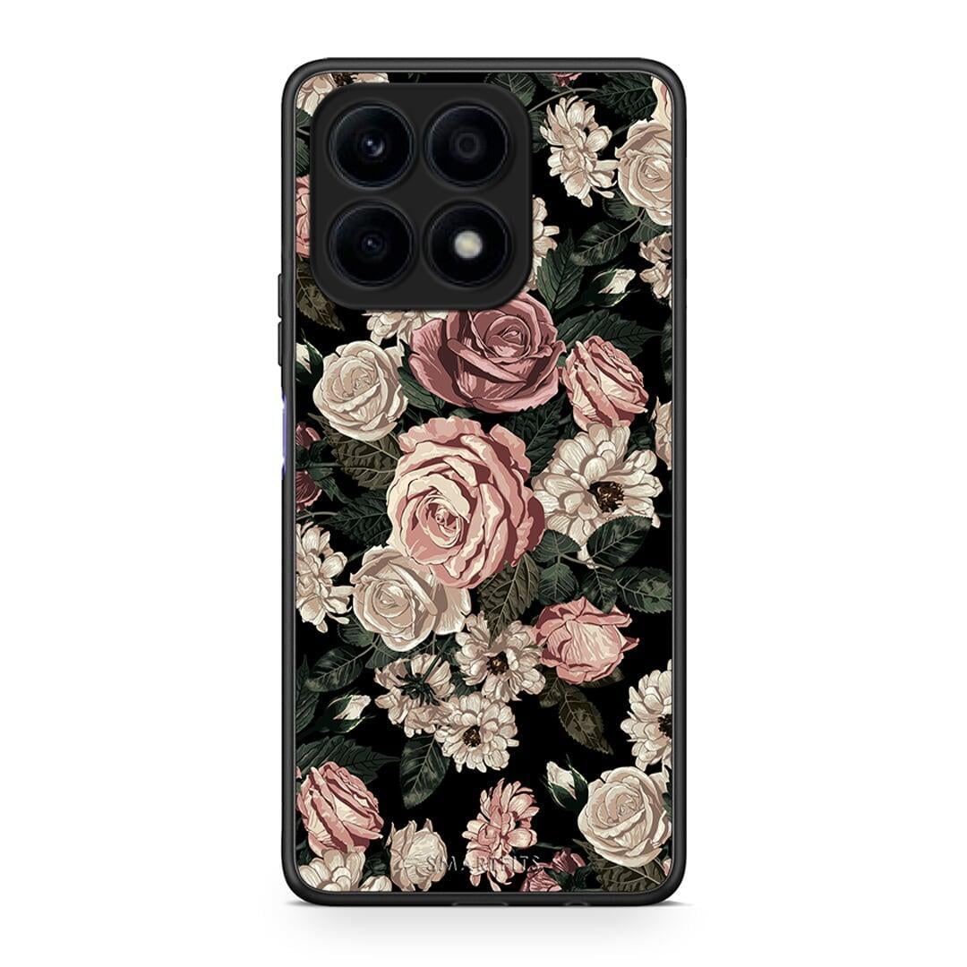 Θήκη Honor X8a Flower Wild Roses από τη Smartfits με σχέδιο στο πίσω μέρος και μαύρο περίβλημα | Honor X8a Flower Wild Roses Case with Colorful Back and Black Bezels
