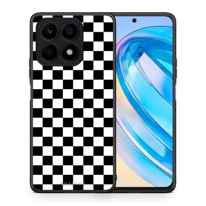 Θήκη Honor X8a Geometric Squares από τη Smartfits με σχέδιο στο πίσω μέρος και μαύρο περίβλημα | Honor X8a Geometric Squares Case with Colorful Back and Black Bezels