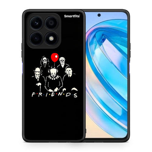 Θήκη Honor X8a Halloween Friends από τη Smartfits με σχέδιο στο πίσω μέρος και μαύρο περίβλημα | Honor X8a Halloween Friends Case with Colorful Back and Black Bezels