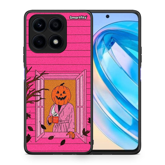 Θήκη Honor X8a Halloween Pumpkin Lady από τη Smartfits με σχέδιο στο πίσω μέρος και μαύρο περίβλημα | Honor X8a Halloween Pumpkin Lady Case with Colorful Back and Black Bezels